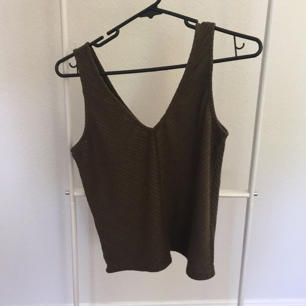 Mango chevron ribbed knit tank